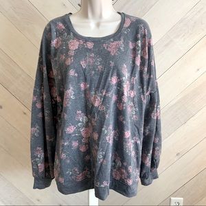 Soft floral print sweatshirt